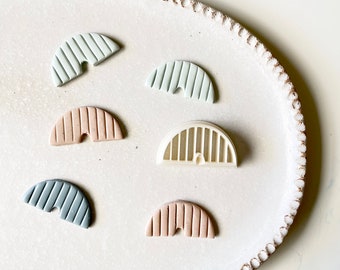 Polymer clay shape cutter | striped arch rainbow earring cutter | 3D printed jewelry mold |clay embossing supplies tools | STRIPEY ARCH