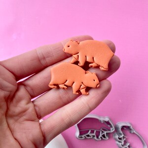 Wombat shape cutter for polymer clay earrings