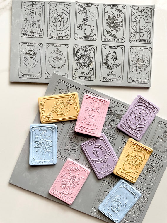 Polymer Clay Texture Mat Tarot Arcana Mystical Boho Fortune Teller  Impression Sheet Metalclay Stamps Pottery Ceramic Tools TAROT MAT 