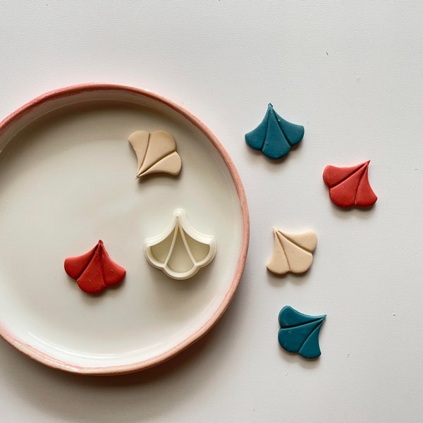 Juego de cortadores de arcilla polimérica con forma de abanico, estilo art déco, años 20, cortador de galletas, pendientes y bisutería, cortador de conchas marinas con relieve, FLORENCE