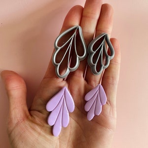 Polymer clay shape cutter |Art Deco embossing clay cutters | clay stamp | Polymer clay earrings supplies | handmade clay tools  | BIRD TAIL