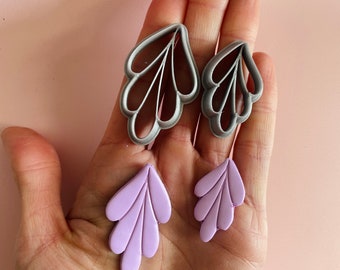 Polymer clay shape cutter |Art Deco embossing clay cutters | clay stamp | Polymer clay earrings supplies | handmade clay tools  | BIRD TAIL