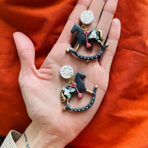 Polymer clay shape cutter | rocking horse mold for earrings, jewelry and ornaments | ceramic pottery supplies | Christmas clay supplies