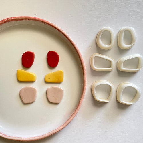 Organic pebble Shape Clay Earring Cutter Set Polymer Clay Etsy