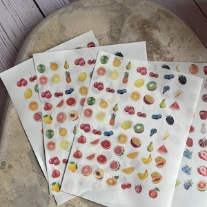 Fruit water soluble transfer paper | fruit charms polymer clay image transfer | earrings and DIY clay jewelry supplies