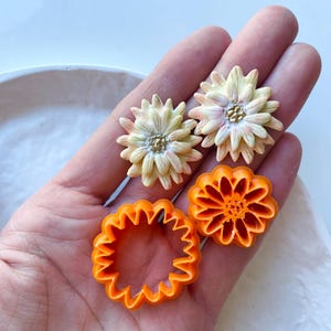 Coupe-argile | ensemble d&#39;emporte-pièces en forme de fleur pour boucles d&#39;oreilles et bijoux en pâte polymère et céramique | Outils et fournitures pour marguerite | Fleurs superposées 2