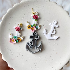 Clay cutter | boat anchor shape cutter for polymer clay and ceramics | beach earrings tools and supplies | ocean vibes | summer cutter