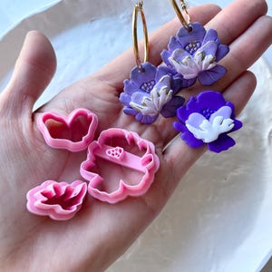 Clay cutter | flower shape cutter set for polymer clay and ceramics earrings and jewelry | clay tools and supplies | layered flower 1
