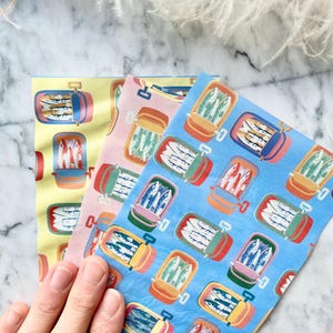 Carta transfer idrosolubile per pasta polimerica / trasferimento immagine sardine / carta transfer design estivo / motivo vacanza italiana