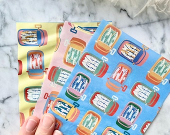 Water soluble transfer paper for polymer clay |sardines image transfer | summer transfer paper design | Italian holiday pattern