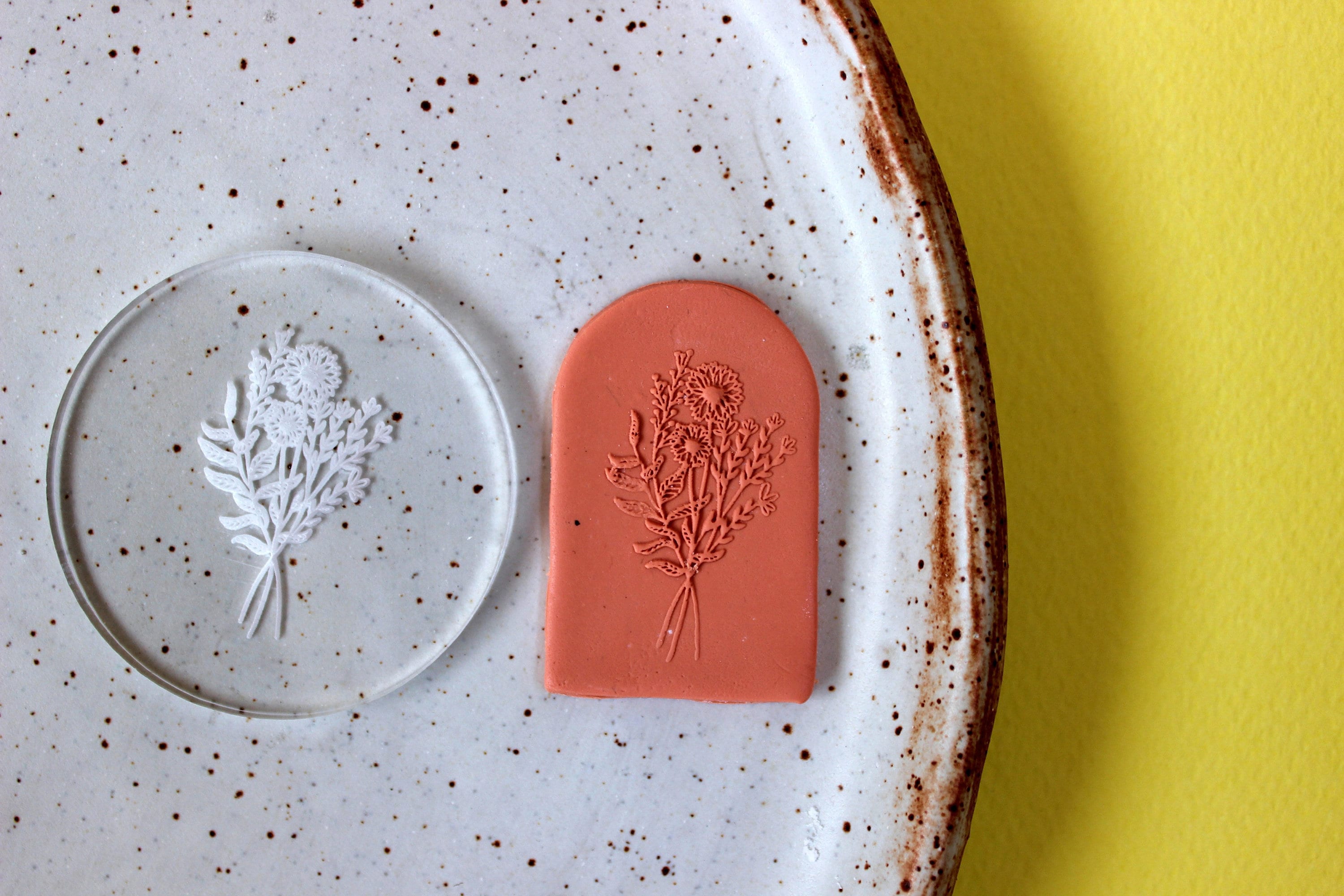 Craft Supplies & Tools Tools Violet Flower Polymer Clay Embosser