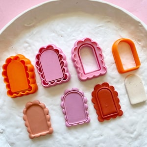 Kleisnijder | Uitsteekvormpjes met geschulpte boog voor polymeerklei, keramiek en metaalklei | 3 ontwerpen | kleisnijders inlijsten
