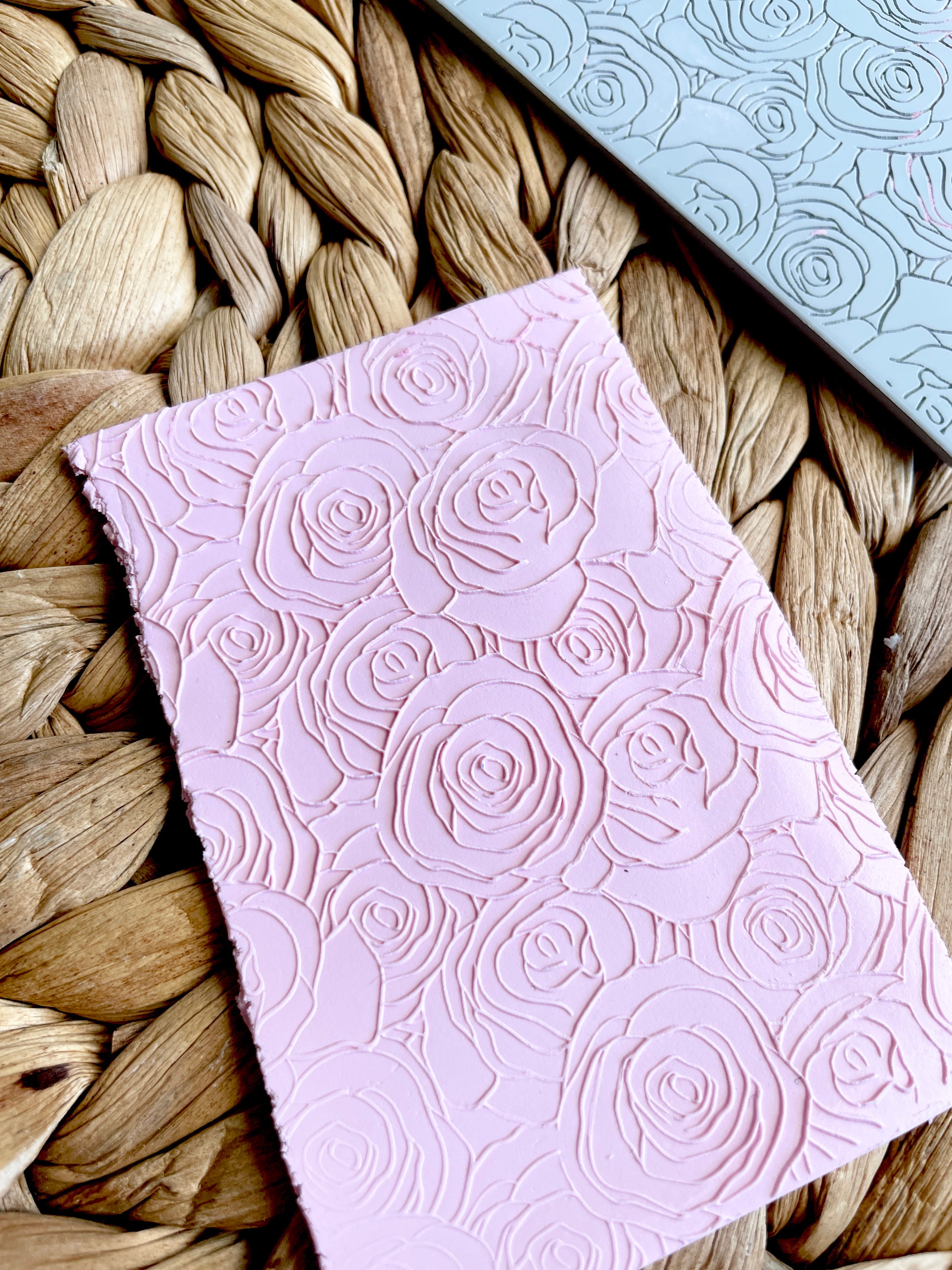 Polymer Clay Texture Stamp Sheets DIY Emboss Pattern Large Sunflower/  Daisy/Butterfly Design Texture Mats for Clay Pottery Tools