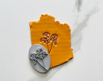 Rose polymer clay stamps | embossing botanical stamps | floral soap embosser | pottery texture | handmade earring tools | FLORIST ROSE