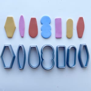 Huggies clay cutter shape cutter for polymer clay earrings long shape cutter clay stamp clay tools metalclay image 1