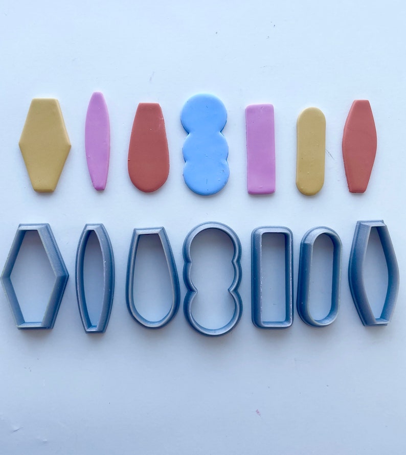 Huggies clay cutter shape cutter for polymer clay earrings long shape cutter clay stamp clay tools metalclay image 1