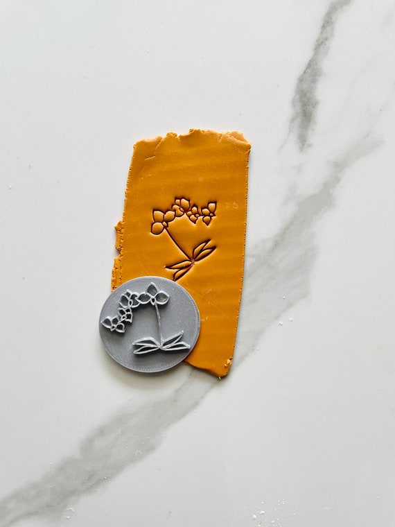 Polymer clay stamps | orchid embossing clay stamp | flower clay stamp | texture stamp | soap making | clay earrings |clay tools and supplies