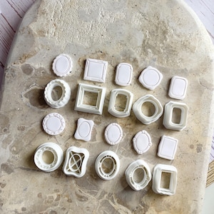 Clay cutter | mini frame charms shape cutters set for polymer clay and ceramics  | clay DIY tools and supplies | 20mm frame clay cutters