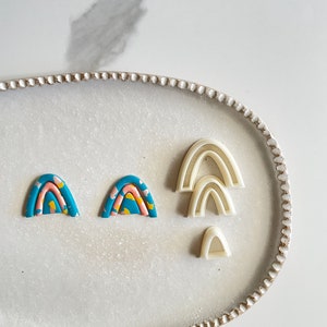 Polymer clay shape cutter | rainbow set combo | boho arch cookie ceramic earring shape mold mould | SKINNY RAINBOW SET