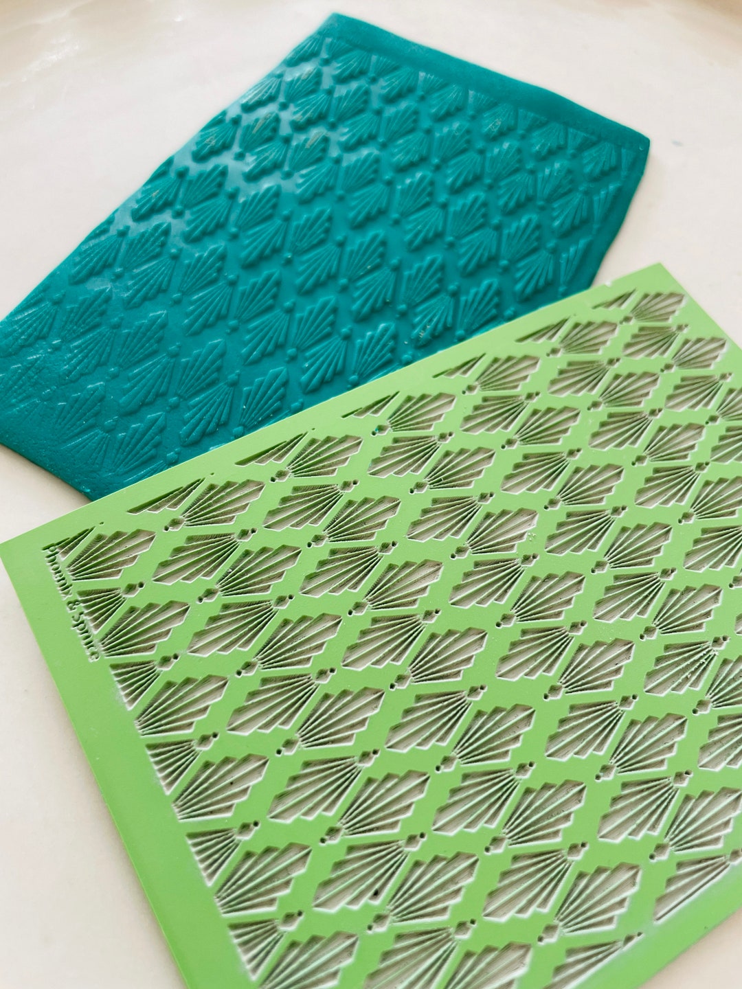 Art Deco Texture Mat for Polymer Clay Clay Texture Sheet Rubber Stamp