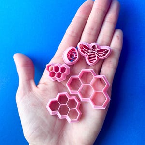 Shape cutter for polymer clay | bee, beehive and honeycomb set | clay tools | Earring clay cutter | Clay shapes | clay jewelry tools