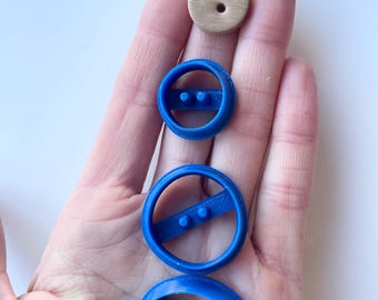 Clay cutters | button shape cutter for polymer clay and metal clay | mold to make buttons with clay | 3 sizes | organic shape buttons