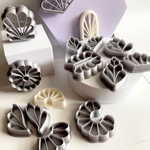 Polymer clay shape cutters BUNDLES | medium size | embossing cutters | handmade earrings tools |clay supplies |earring cutter |PETAL BUNDLES