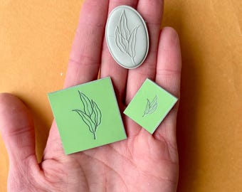 Clay stamp | Australiana rubber stamp for polymer clay | Native leaves stamp | earrings tools and supplies | clay tools | 2 sizes