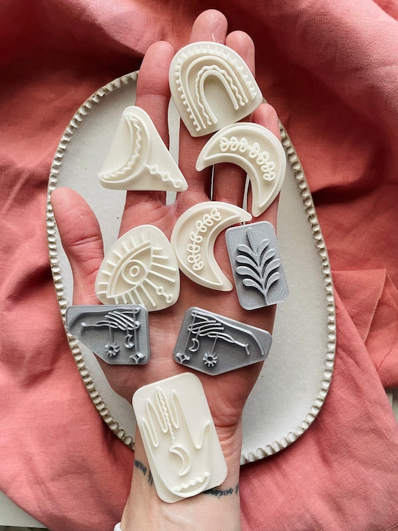 Boho Clay Embossing Stamps Polymer Clay Stamps celestial Soap