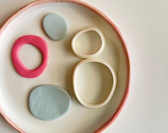 Shape cutter |  irregular circle pebble hoop donut | polymer clay cutter | diy Earring cutter set | Jewellery tools | IRREGULAR HOOP