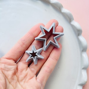 Star clay cutter | 6 points star shape cutter for polymer clay | clay stamp | earrings mold | air dy clay metal clay jewelry