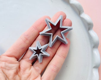 Star clay cutter | 6 points star shape cutter for polymer clay | clay stamp | earrings mold | air dy clay metal clay jewelry