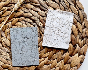 Polymer clay texture mat | dandelion maxi impression sheet | metalclay | flower texture stamps | pottery ceramic earring | MAXI DANDELION