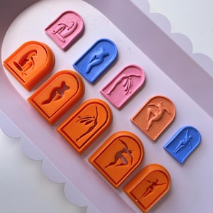 Clay cutter | Woman&#39;s body shape cutters for polymer clay and ceramics jewelry | debossing arch clay cutter | 5 designs | Goddess collection