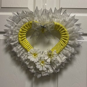 Lace and Ribbon Heart Wreath