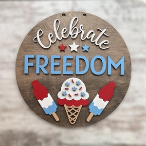 4th of July Door Hanger | Door Decor | Craft Kit | Paint Kit | Patriotic Decor | DIY Home Decor | Red, White and Blue
