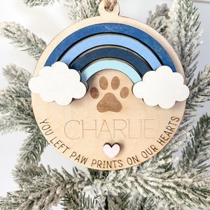 Dog Paw Personalized Ornament | Puppy Ornament | Dog Lover | Christmas Gift | Memorial Gift | Pet Gift | Dog Name Ornament