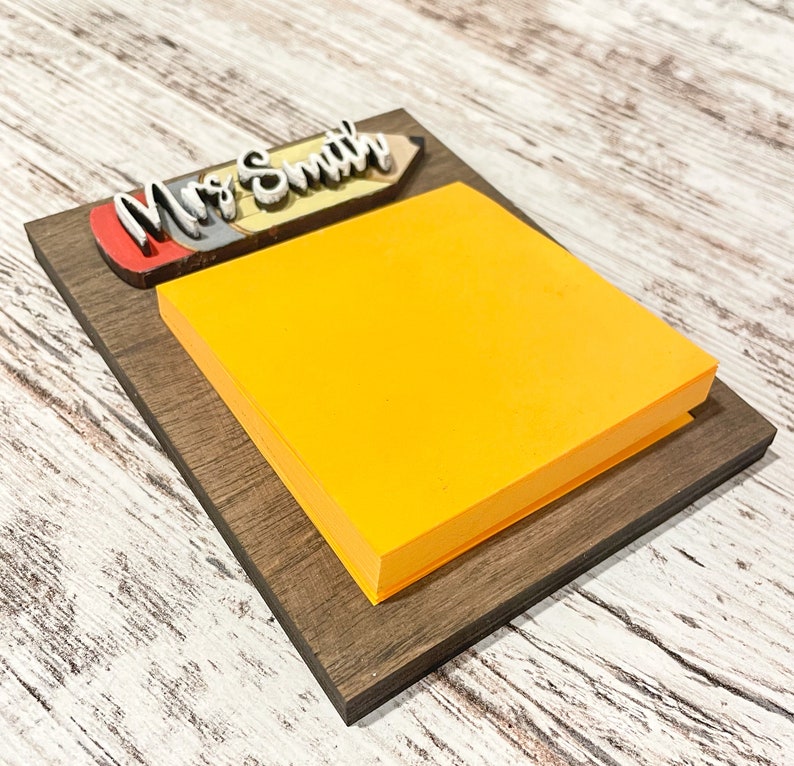 Personalized Teacher Post It Note Holder Teacher Etsy