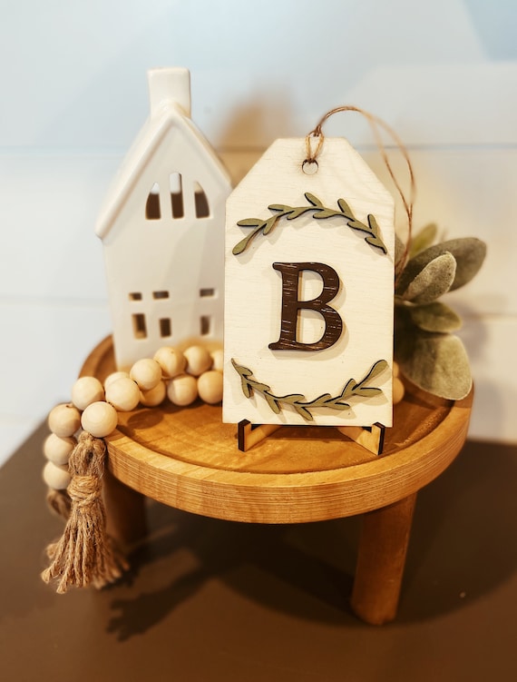 Initial Wooden Tag Initial Wooden Tag