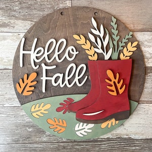 Hello Fall Door Hanger | Door Decor | Craft Kit | Paint Kit | Fall Decor | DIY Home Decor | Fall Door Decoration | Door Hanger DIY Kit