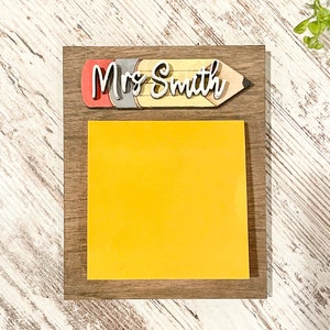 Personalized Teacher Post It Note Holder | Teacher Appreciation | Student Teacher Gift | School Staff Gift | Staff Appreciation |