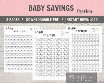 Baby Savings Tracker, Baby Debt Bundle, Baby Savings Chart