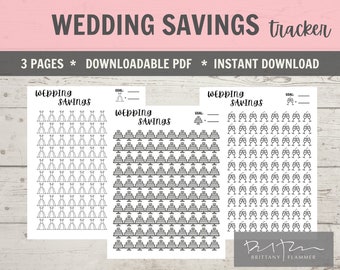 Imprimable Wedding Savings Tracker, Wedding Fund, Wedding Budget Standard Letter Size, A4