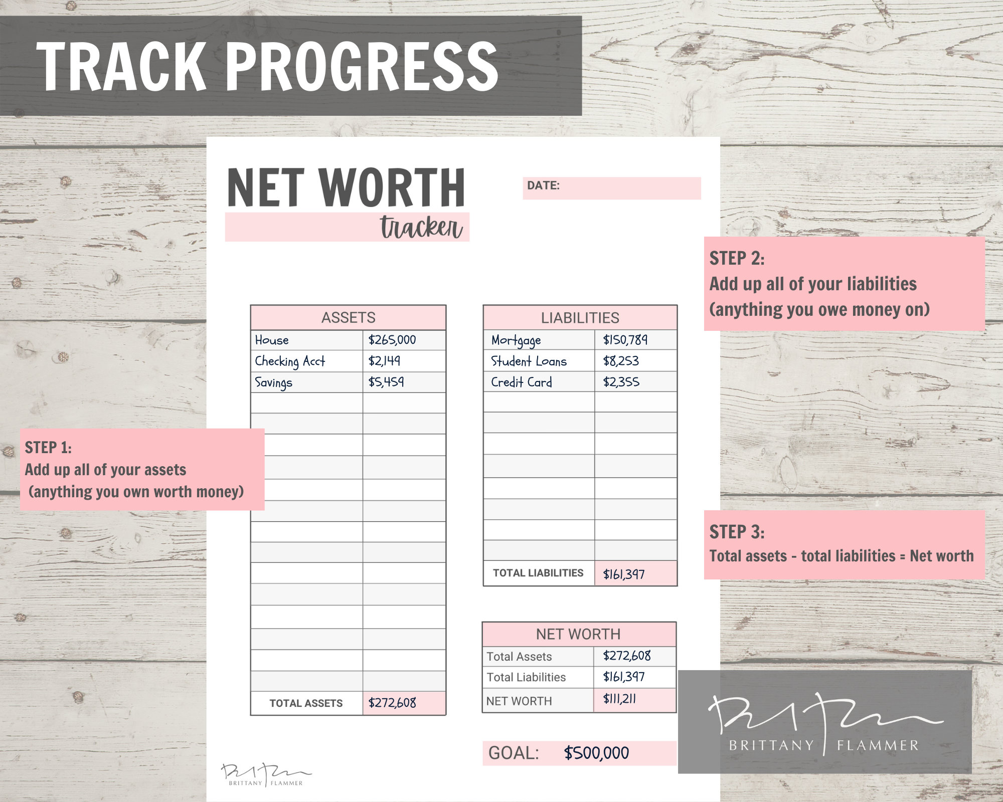 Printable Net Worth Tracker, PDF Net Worth Tracker - Etsy