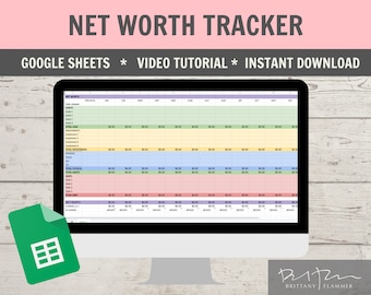 Net Worth Tracker, Digital Net Worth Tracker, Google Slides Budgeting