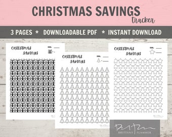 Printable Christmas Savings Chart, Christmas Fund, Gift Fund, Instant Download, Standard Letter, A4