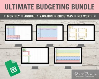 ULTIMATE Digital Budgeting Bundle / Monthly Budget / Annual Budget / Christmas Budget / Vacation Budget / Net Worth Tracker