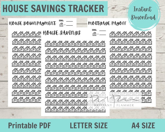 Printable House Savings Tracker Down payment Tracker | Etsy