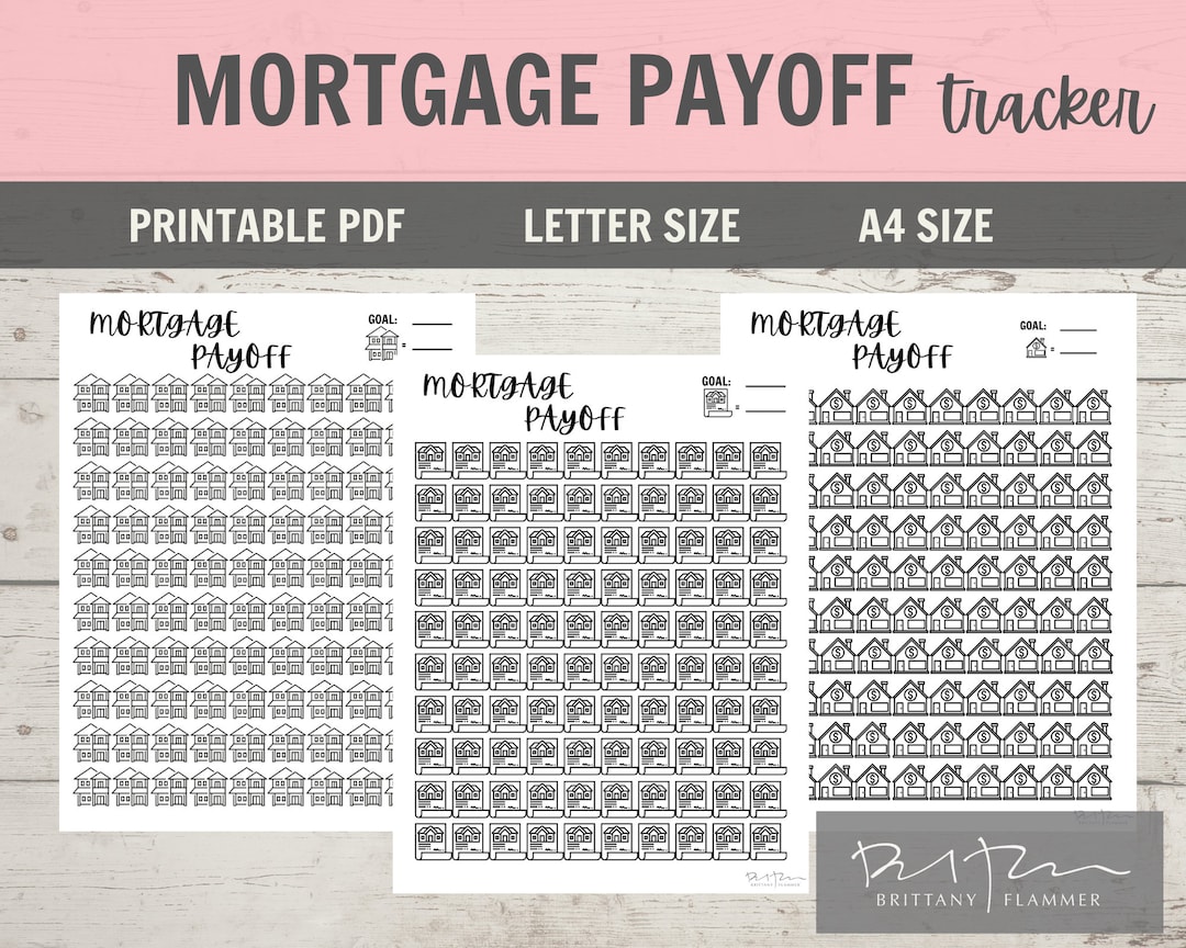 Printable Mortgage Payoff Tracker, Mortgage Payoff Chart, Letter Size ...