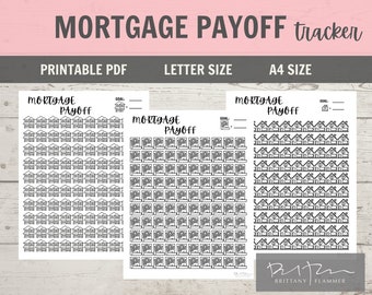 Printable Mortgage Payoff Tracker, Mortgage Payoff Chart, Letter Size, A4